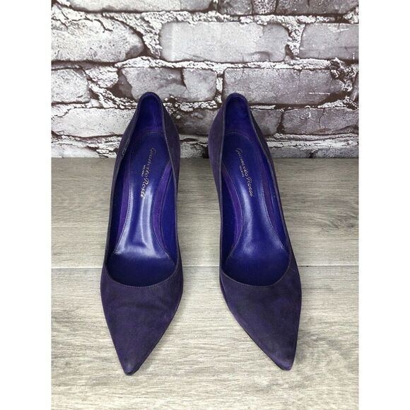 Gianvito Rossi Purple Velvet Suede Pointed Toe Stilettos Heels Women Sz 38EU/7.5 - Picture 11 of 16